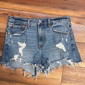 Abercrombie & Fitch Blue Distressed Jean Shorts